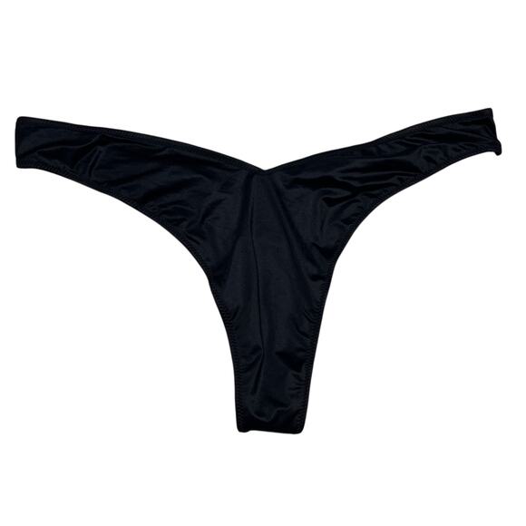 Victoria's Secret Smooth Strappy-Back High-Leg Thong Panty Black Size XL - Picture 1 of 2